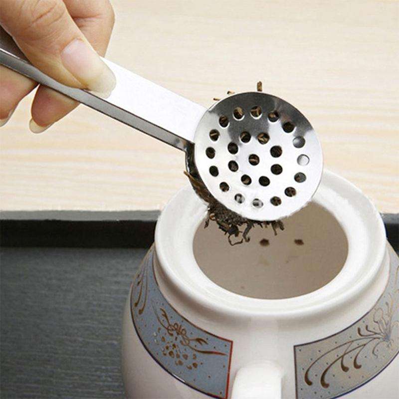 2 PCS Stainless Steel Round Teabag Tongs Tea Bag Squeezer Holder Grip(Silver)