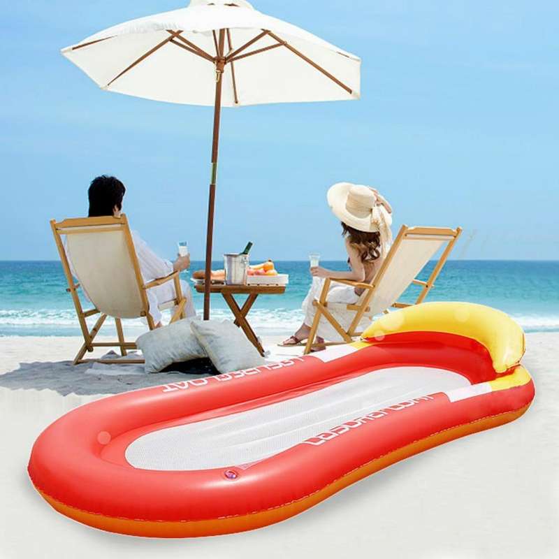 Adult Floating RowLounge Chair Water Toy Inflatable Bed with Armrest Hammock Back, Size: 160 x 90...