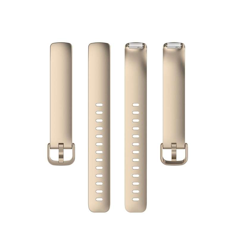 For Fitbit Inspire 2 TPE Watch Band, Size:L(Champagne Gold)