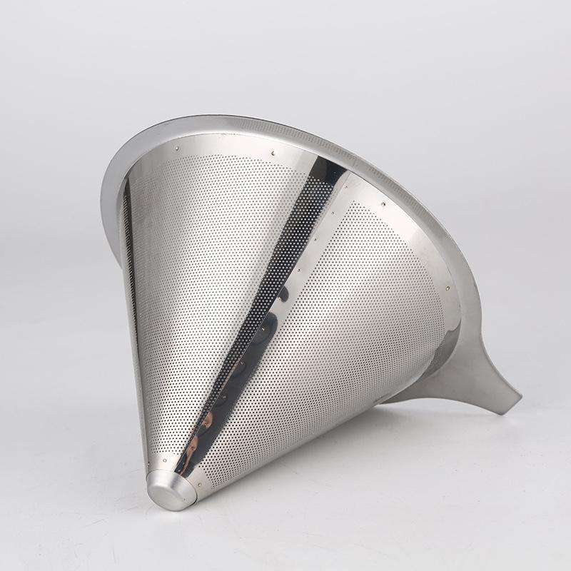 Stainless Steel Filter Cone Filter Cartridge Tea Coffee Free Paper Filter Cup(Silver)