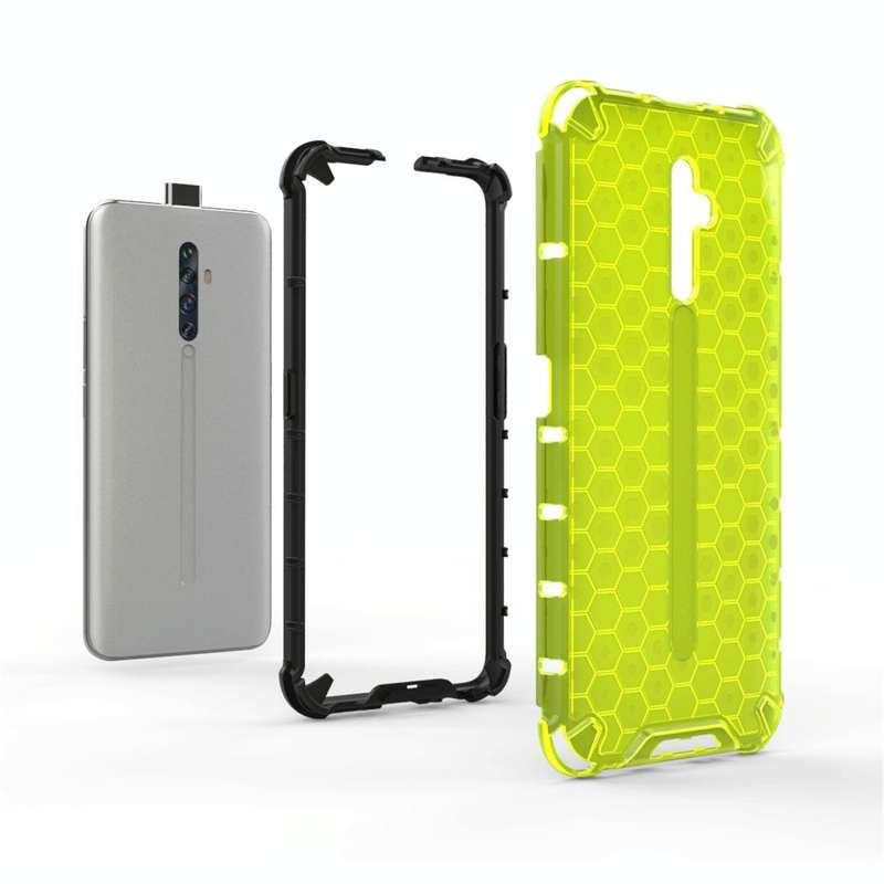 For Oppo Reno2 Z Shockproof Honeycomb PC + TPU Case(Blue)