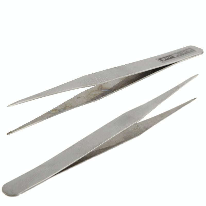 6 PCS Stainless Steel TS-10/ 11/ 12/ 13/ 14/ 15 Straight and Angled Tweezerses(Grey)