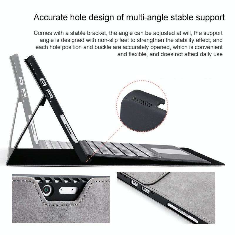 For Microsoft Surface Pro 7 / 7+ South African Sheepskin Magnetic Horizontal Flip Leather Case wi...