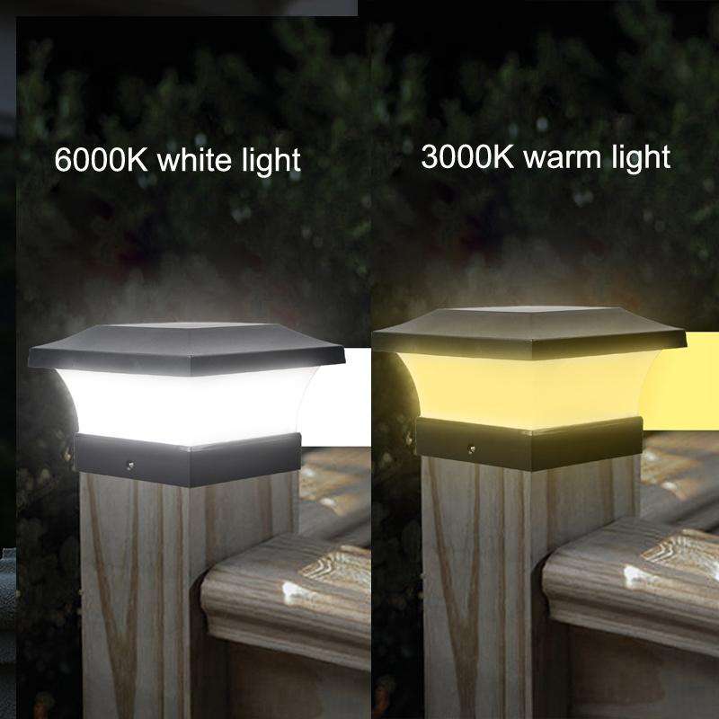 Solar LED Waterproof Outdoor Column Light Courtyard Lighting Lamp(Warm Light)