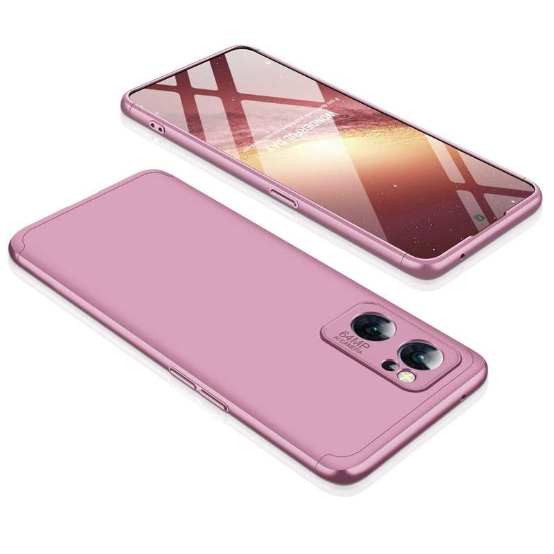 For OPPO Reno7 Global GKK Three Stage Splicing Full Coverage PC Case(Rose Gold)