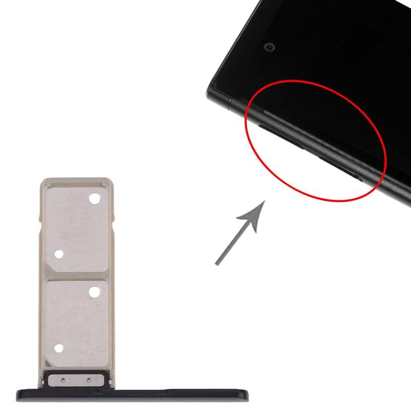 SIM Card Tray + SIM Card Tray for Sony Xperia XA1 Plus (Black)