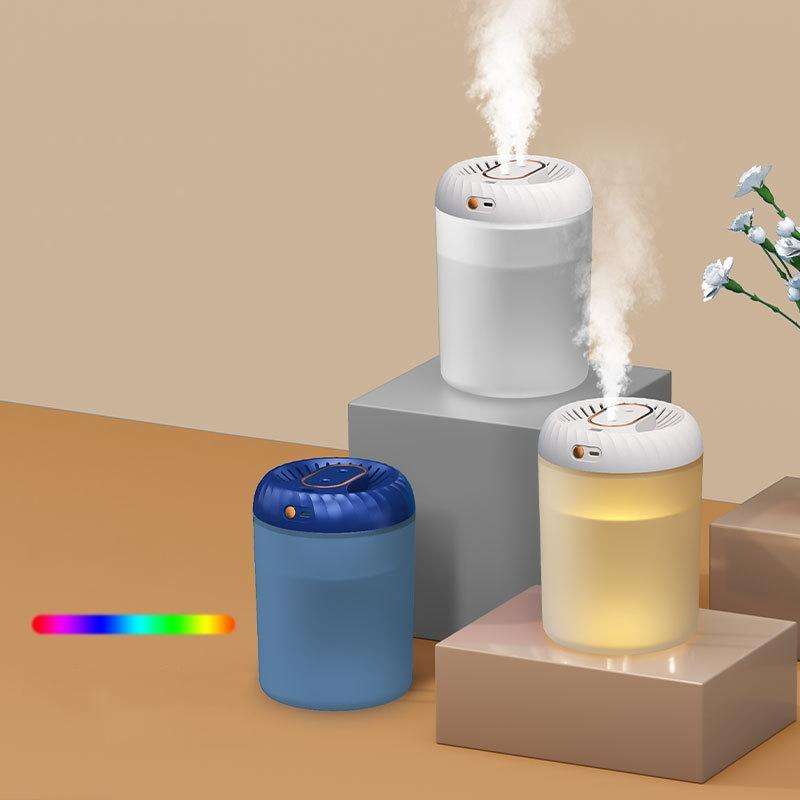 3000ml Double Nozzle Humidifier with Timing Digital Display and Colorful Ambient Light(White)