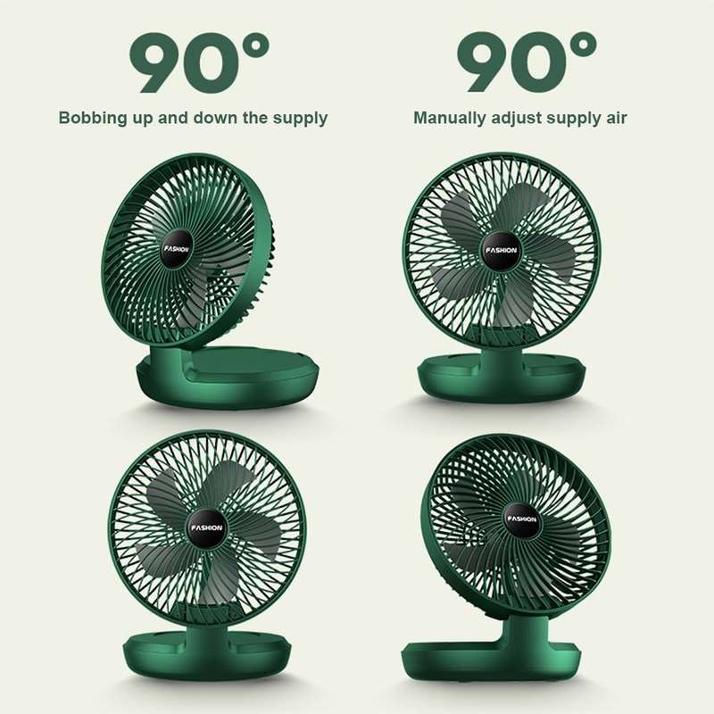 Folding Office Desktop Household Portable Small Fan, Size: 8 inch(Green USB Direct Plug)