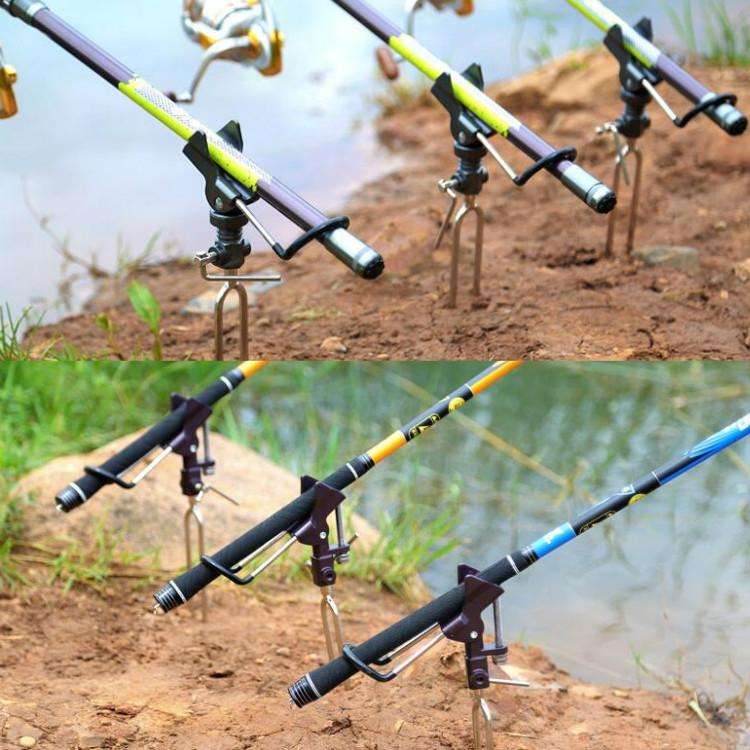 Stainless Steel Fishing Bracket Throwing Rod Sea Rod Hand Rod Fishing Rod Bracket, Color:B Gray