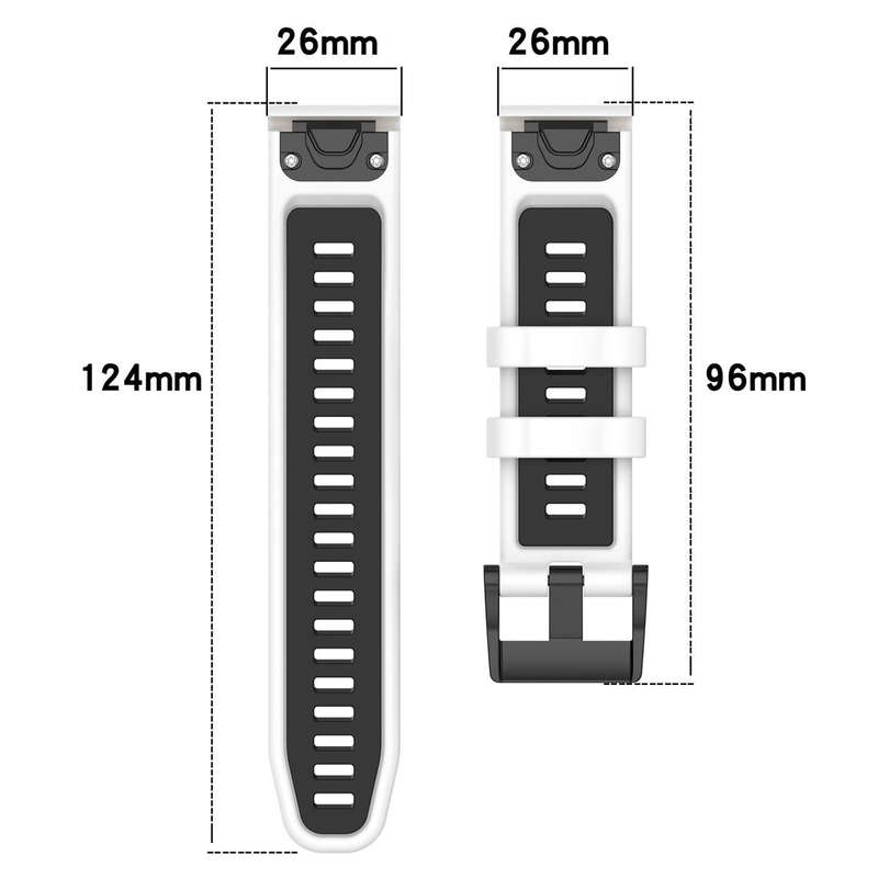 For Garmin Fenix 3 / Fenix 3 HR / Sapphire Sports Two-Color Quick Release Silicone Watch Band(Bla...