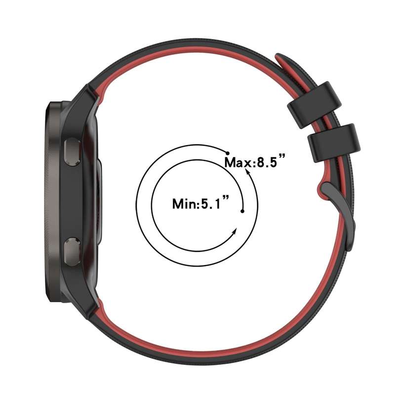 For Garmin Forerunner 245 Music 20mm Checkered Two-Color Silicone Watch Band(Black+Grey)