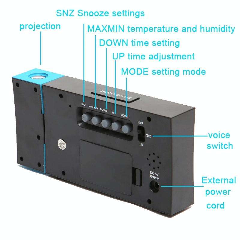 8290 Electronic Colour Screen Weather Clock Weather Forecast Projection Clock Rotatable Digital C...