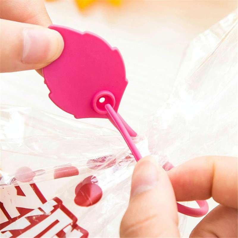 20 PCS Environmental Protection Silicone Plastic Bag Sealing Clip Food Bag Bundle Cable Tie, Rand...