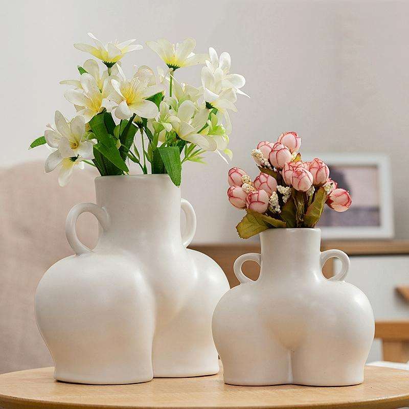 XQY-01 Home Ceramic Vase Decoration Crafts Ornaments Simulation Body Art Dried Flower Vase,Size: ...