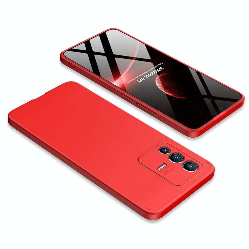 For vivo V23 5G GKK Three Stage Splicing PC Phone Case(Red)