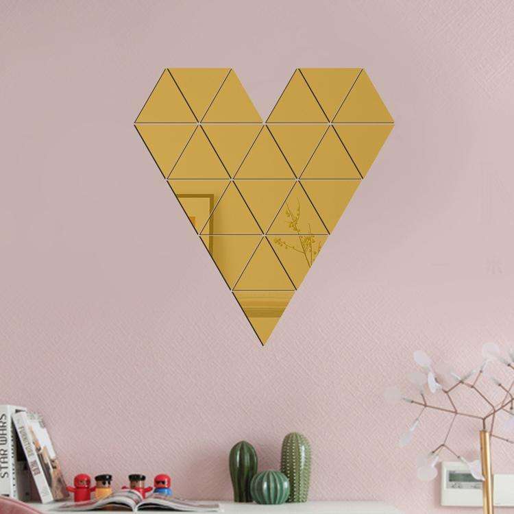 Ym300 16 PCS / Set Home Personal Wall Stickers DIY Acrylic Wall Decorative Mirror(Quartet Black)