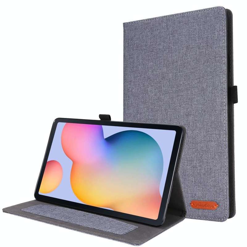 For Samsung Galaxy Tab S6 Lite Horizontal Flip TPU + Fabric PU Leather Protective Case with Name ...