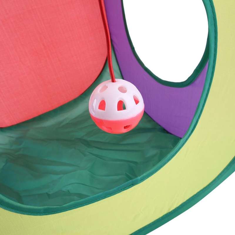 B18210 Square Cat Tunnel Can Storage Folding Cat Channel(Rainbow)