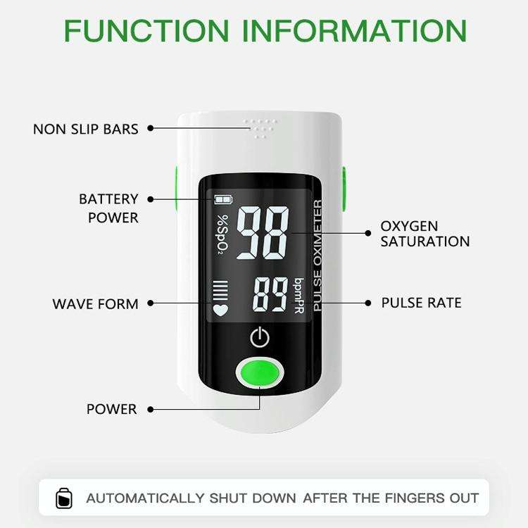 X1805 Oxygen Saturation Detector Medical Monitoring Heart Rate Finger Clip Oximeter (Black)