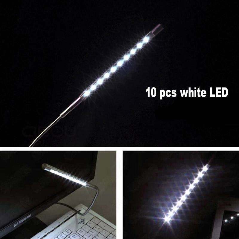 10-LED Portable Ultra Bright USB LED Light(Black)