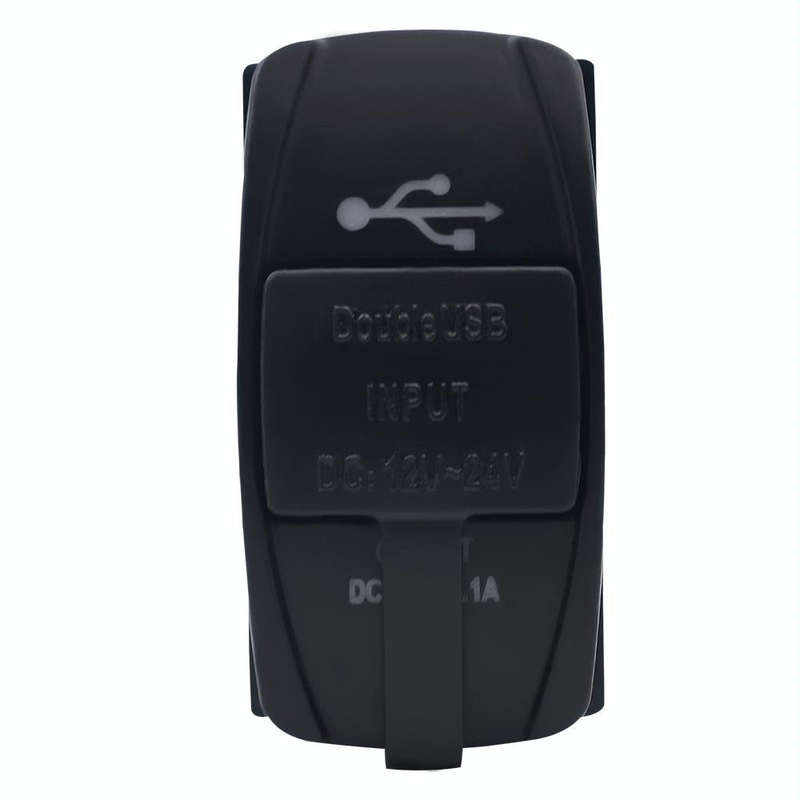 Car Waterproof Dual USB Charger DC12-24V 3.1A, with LED Indicator Light(Orange Light)