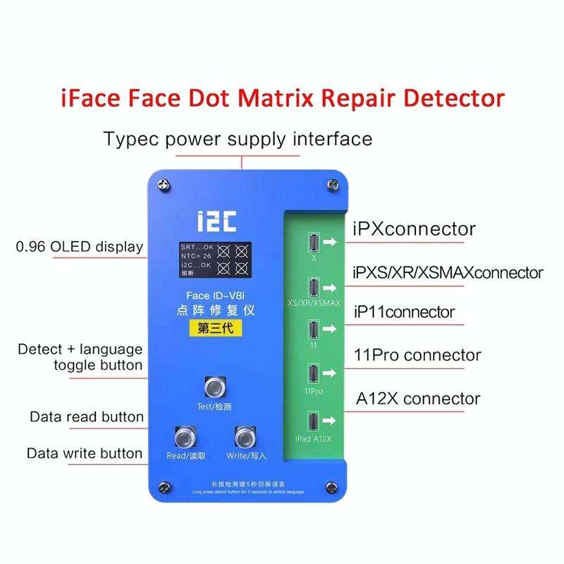 i2C IFace-V8i 3rd Face ID Dot Matrix Projection Repair Programmer With Flex Cable For iPhone X-12...