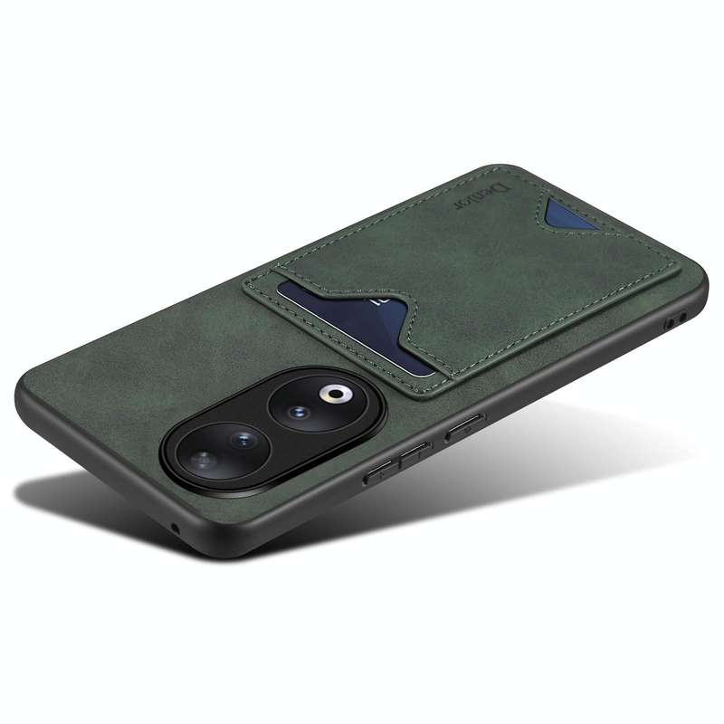For Honor 90 Denior PU Back Cover Card Slot Holder Phone Case(Green)