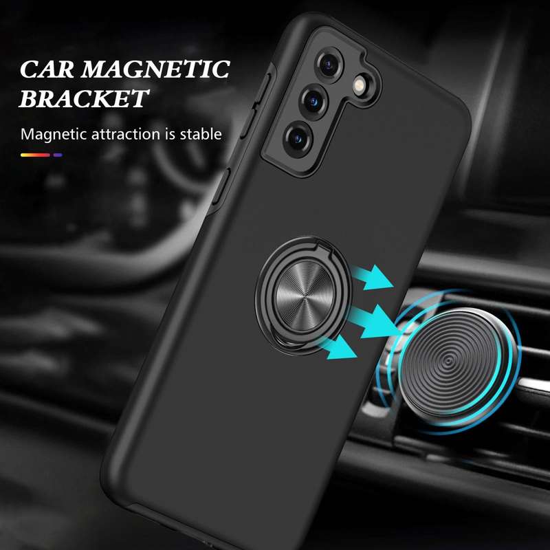 For Samsung Galaxy S21 5G PC + TPU Shockproof Magnetic Protective Case with Invisible Ring Holder...