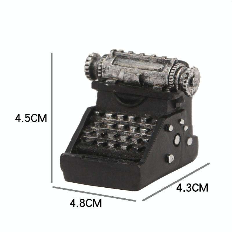 Retro Old Creative Resin Mini Ornaments Home Decorations Shop Shooting Props( Typewriter)