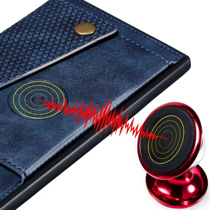 For Huawei P40 Pro PU + TPU Shockproof Magnetic Protective Case with Card Slots(Blue)