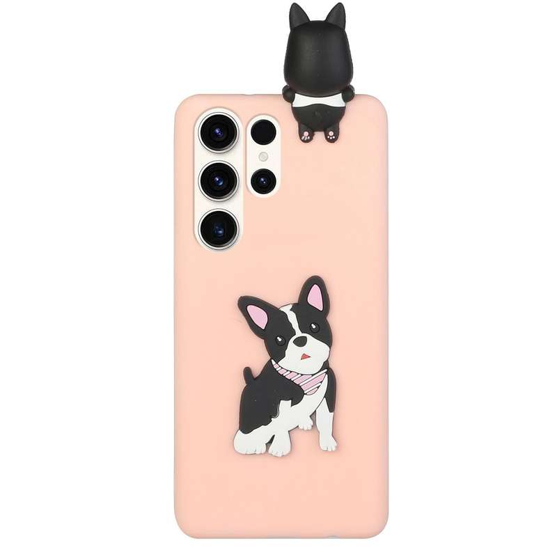 For Samsung Galaxy S23 Ultra 5G 3D Lying Cartoon TPU Shockproof Phone Case(Cute Dog)