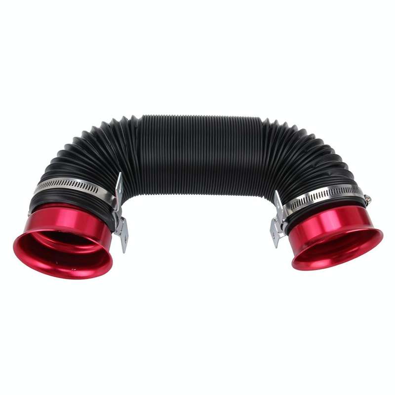 Car Auto Universal Tube Air Filter Adjustable Cold Air Injection Intake System Pipe Without Air F...