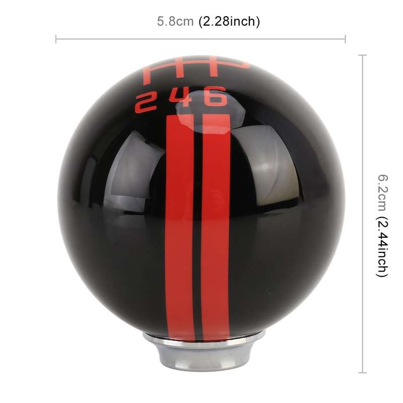 Universal Vehicle Ball Shape Modified Resin Shifter Manual 6-Speed Right-R Gear Shift Knob(Black ...