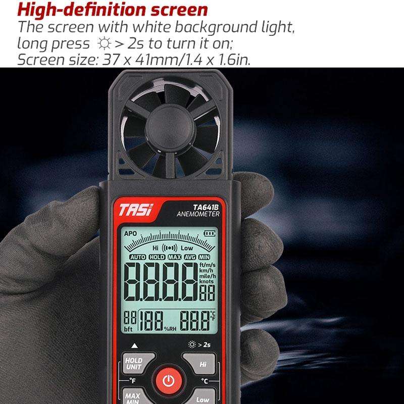 TASI TA641A High Precision Wind Speed Instrument Wind Volume Tester Handheld Wind Speed Meter