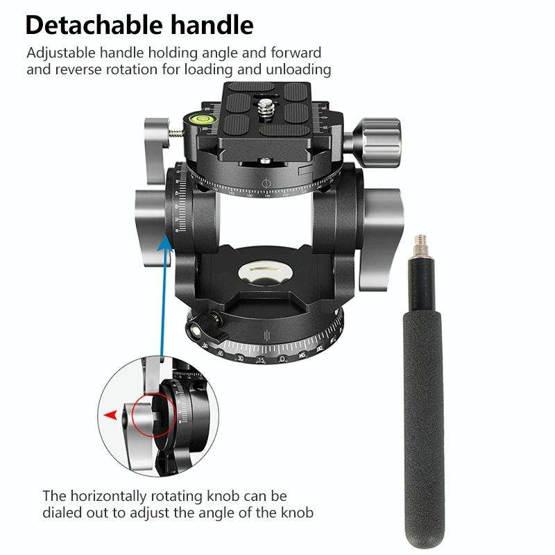 BEXIN DT-02S/S 2D 360 Degree Panorama Heavy Duty Tripod Action Fluid Drag Head with Quick Release...