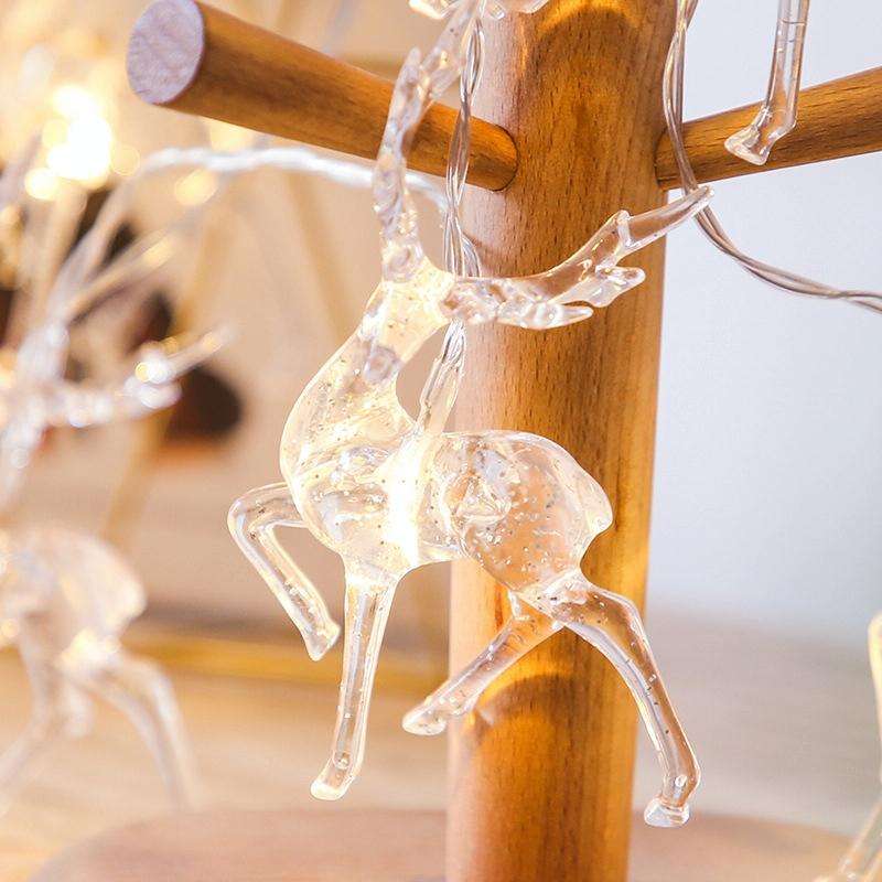 Christmas Elk String Lights Holiday Decoration, Spec: 1.5m 10 LEDs Battery Box(Colorful Light)
