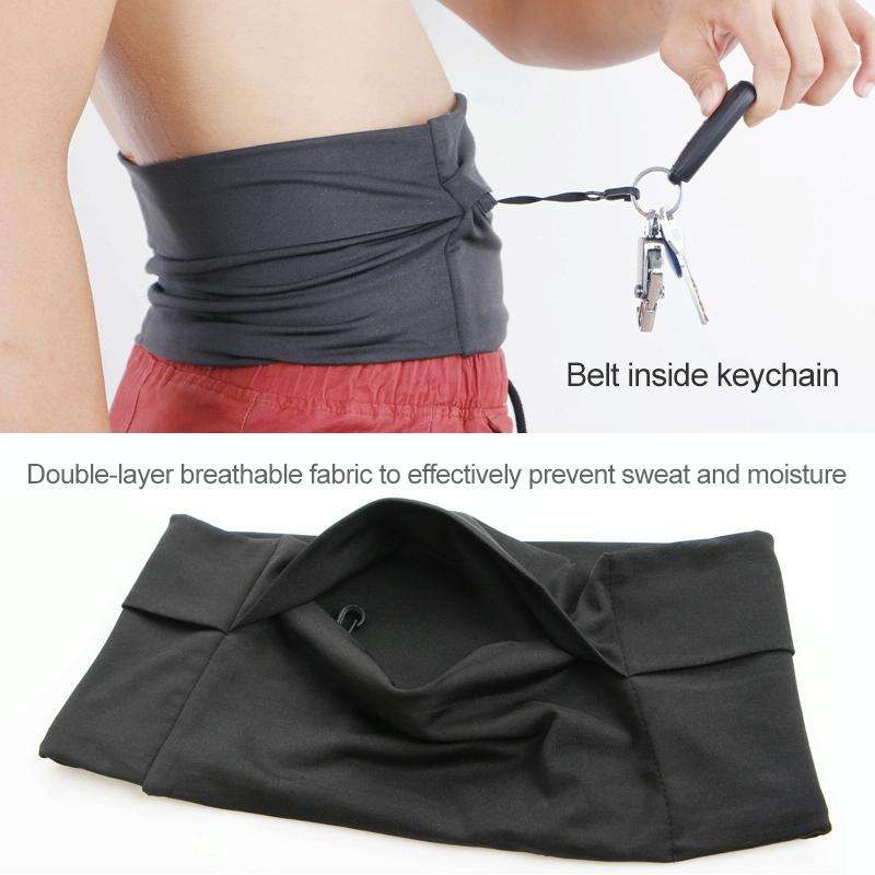 Personal Large-capacity Stretch Tablet Pockets Travel Anti-theft Bag Phone Bag,Size: L(Black)