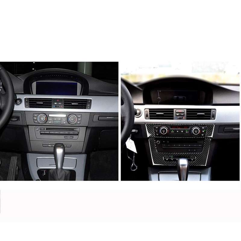 Carbon Fiber Car Central Control CD Panel Decorative Sticker for BMW E90 / E92 2005-2012, High Ed...