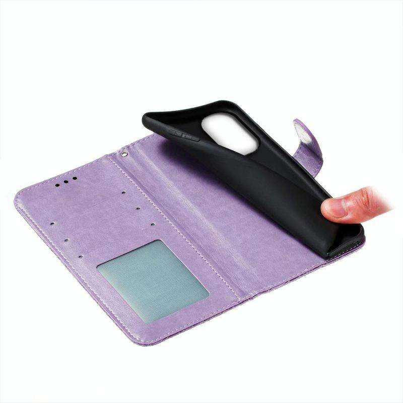 For Xiaomi Redmi 12C Lace Flower Embossing Flip Leather Phone Case(Purple)
