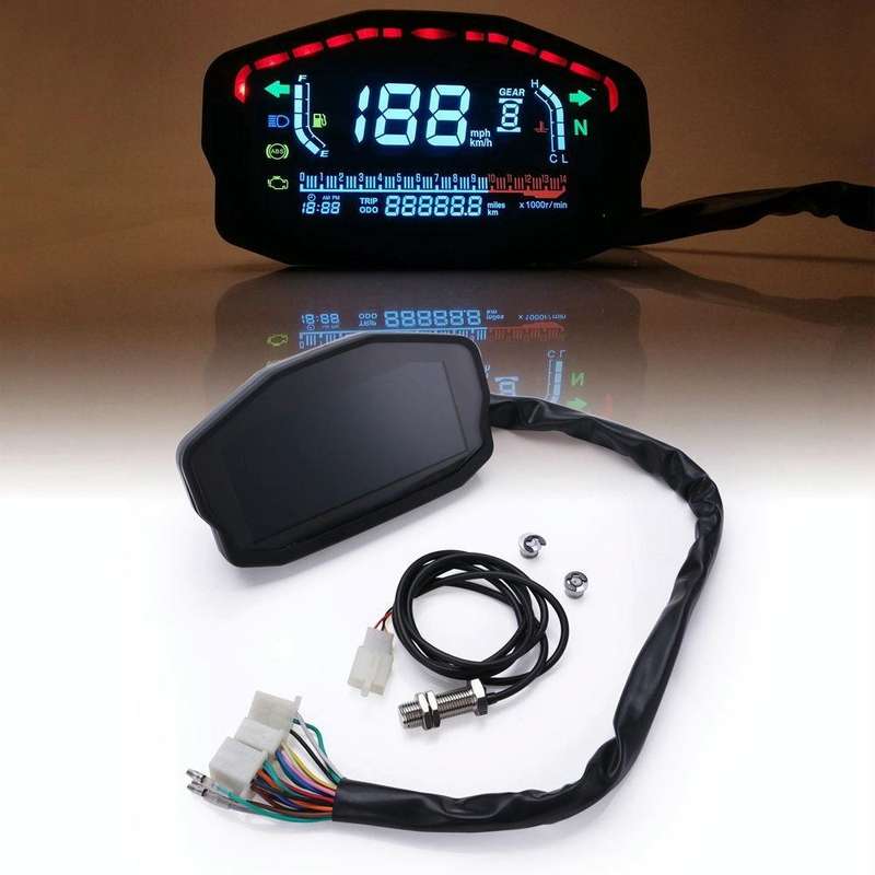 Speedpark Universal Motorcycle Modified LCD Speedometer Digital Backlight Odometer