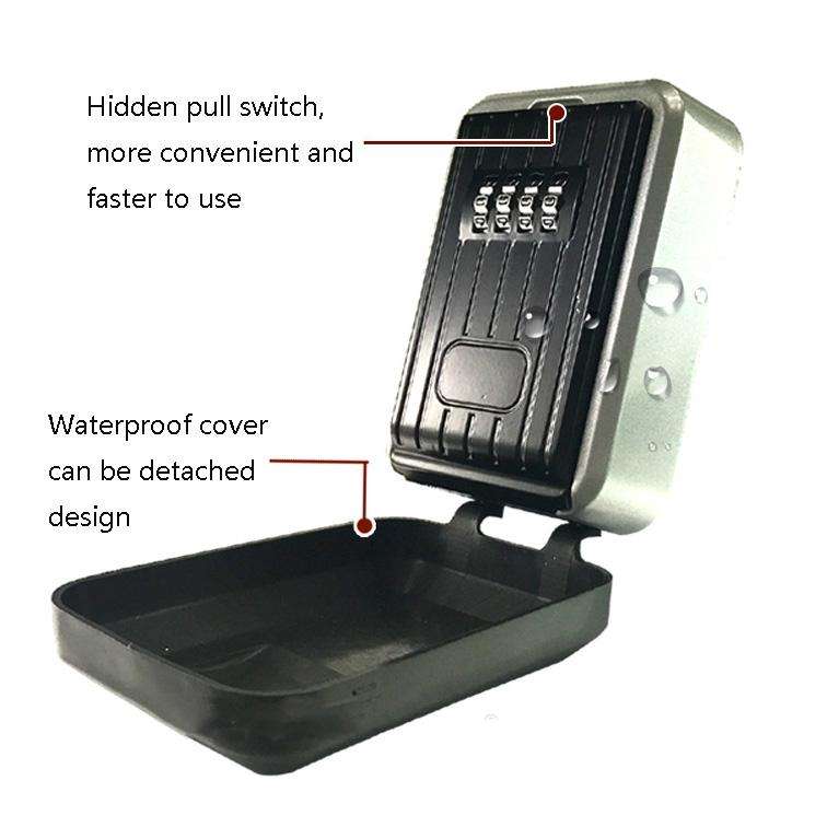KB-Q-FSG Large Capacity Wall-Mounted Key Box Password Key Storage Box(Black)