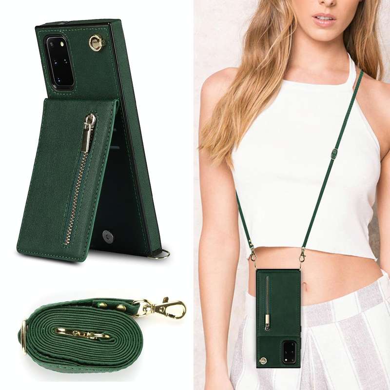 For Samsung Galaxy S20 Cross-body Zipper Square TPU+PU Back Cover Case with Holder & Card Slots &...