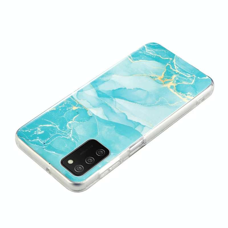 For Samsung Galaxy A02s IMD Marble Pattern TPU Phone Case(Green)