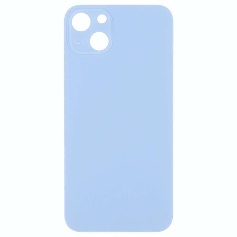 For iPhone 14 Plus Easy Replacement Big Camera Hole Glass Back Battery Cover(Blue)