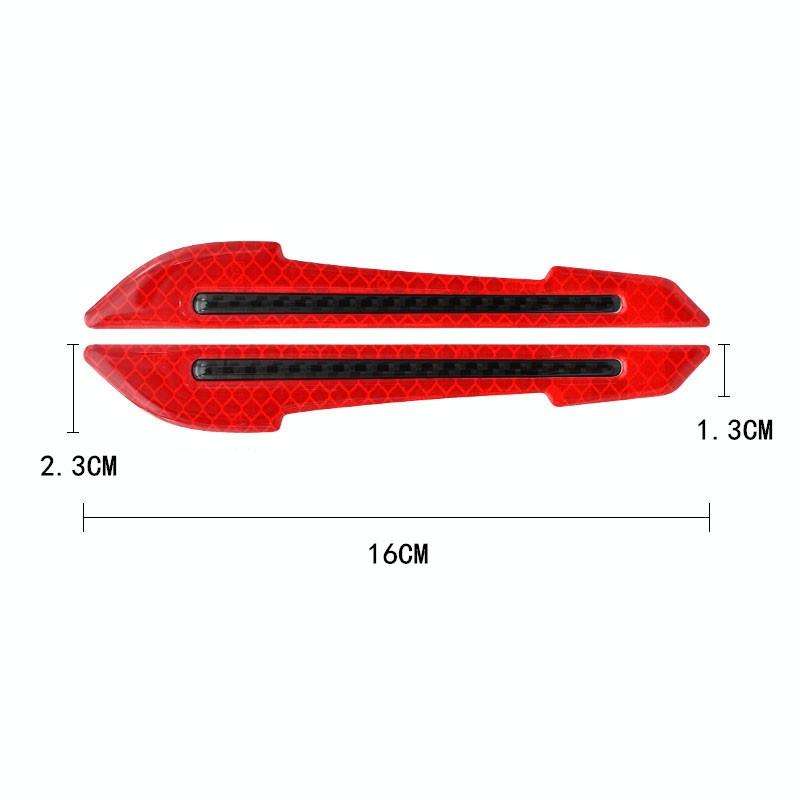 4 Sets Car Reflective Sticker Door Border Anti-Collision Strip Leaf Board Personality Rear View M...