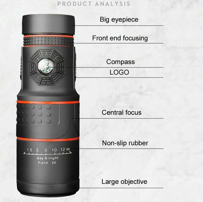FEIRSH 12x50 High-Definition Low-Light Night Vision Monoculars Concert Mobile Phone Camera Binocu...