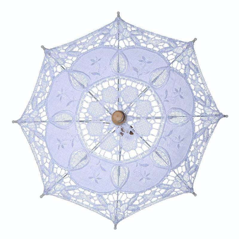Wedding Bridal Lace Umbrella Shooting Props Wedding Supplies, Size: Length 43/Diameter 45cm(White)