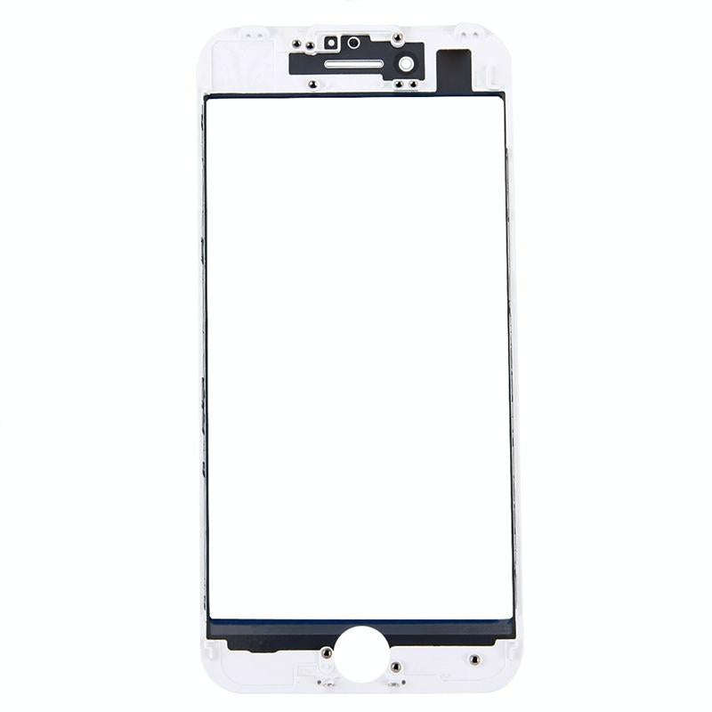 Front Screen Outer Glass Lens with Front LCD Screen Bezel Frame for iPhone 7 (White)