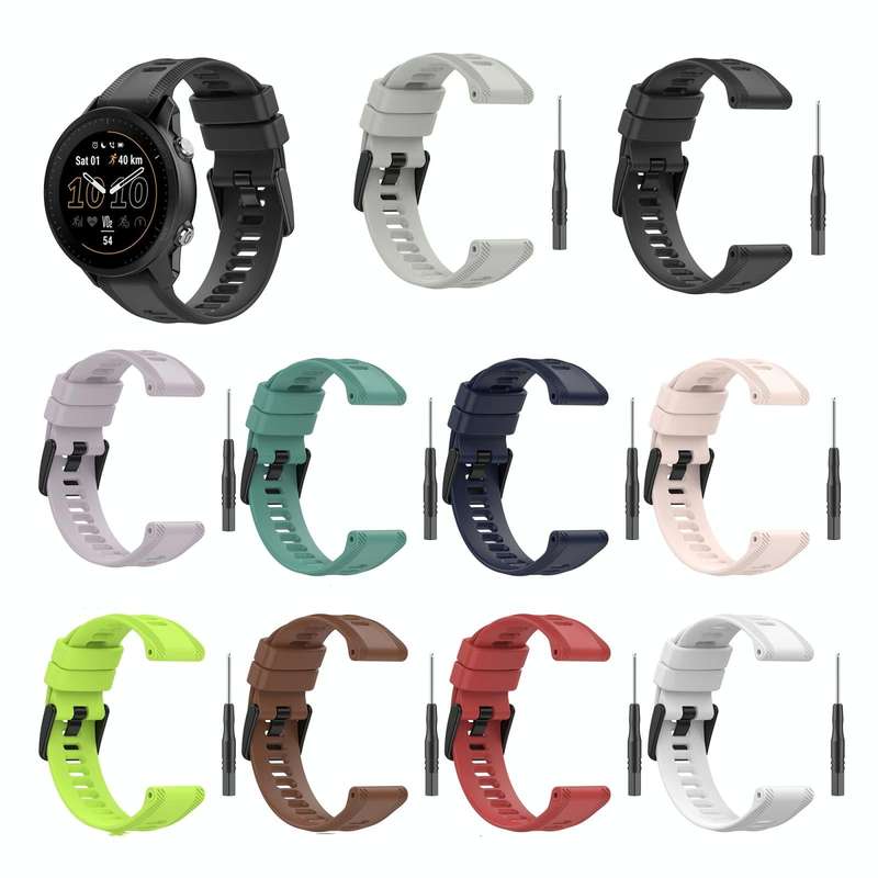 For Garmin Forerunner 935 22mm Solid Color Silicone Watch Band(Lime Color)