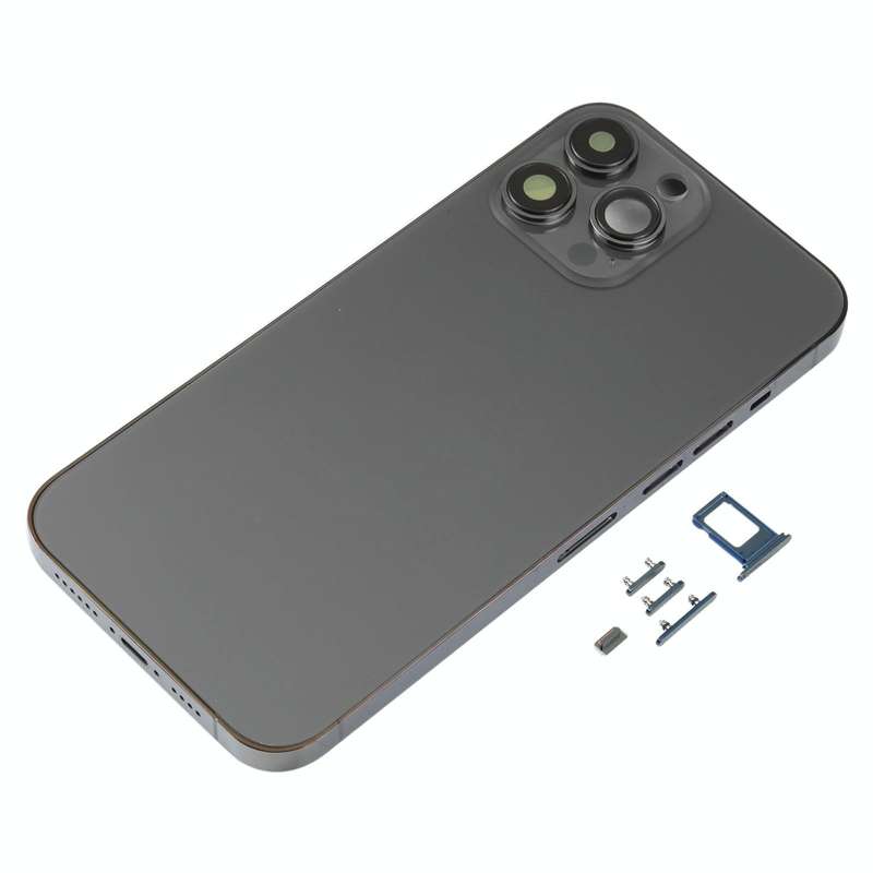 Back Housing Cover with SIM Card Tray & Side  Keys & Camera Lens for iPhone 13 Pro Max(Black)